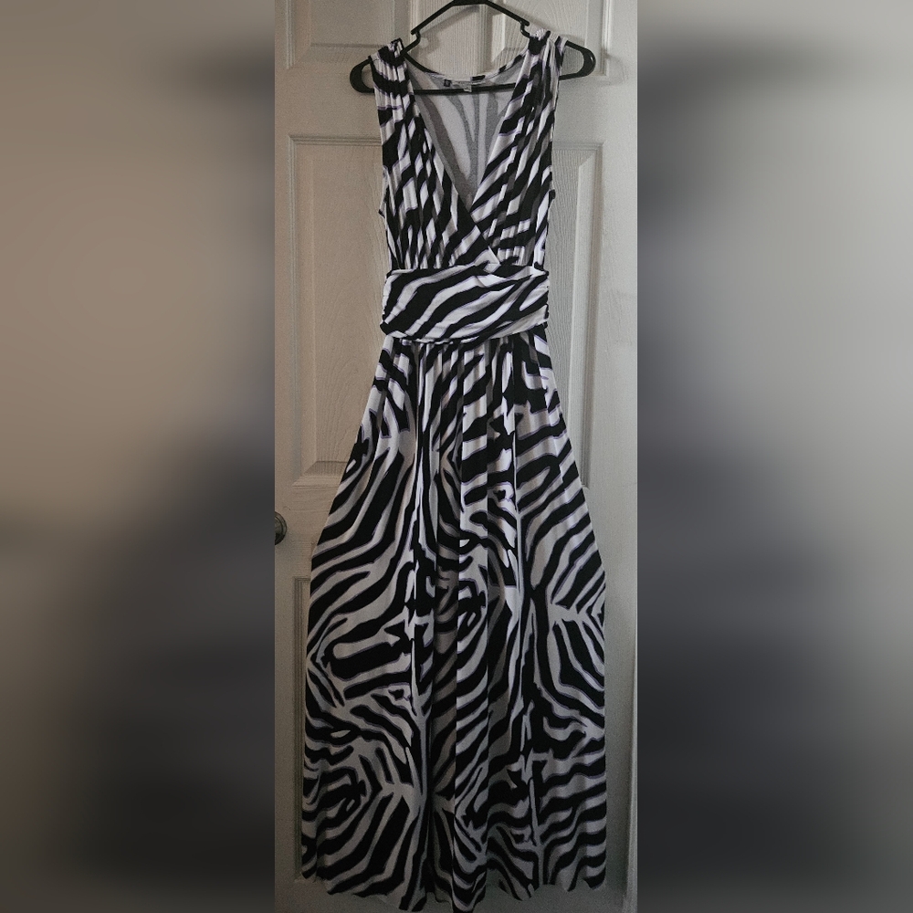 Jennifer Lopez Zebra Print Maxi Dress